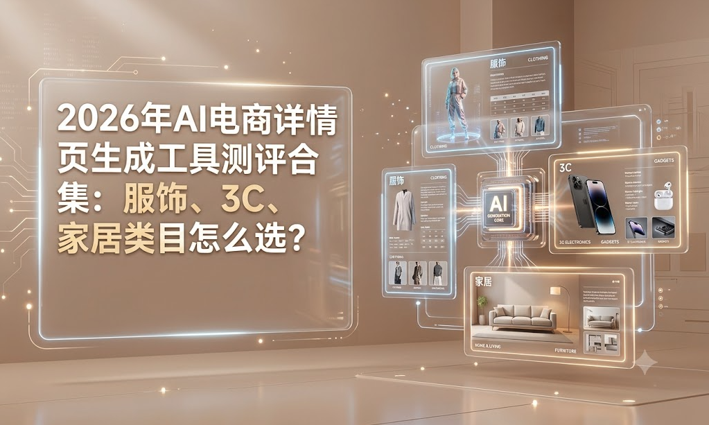 2026年AI电商详情页生成工具测评合集：服饰、3C、家居类目怎么选？