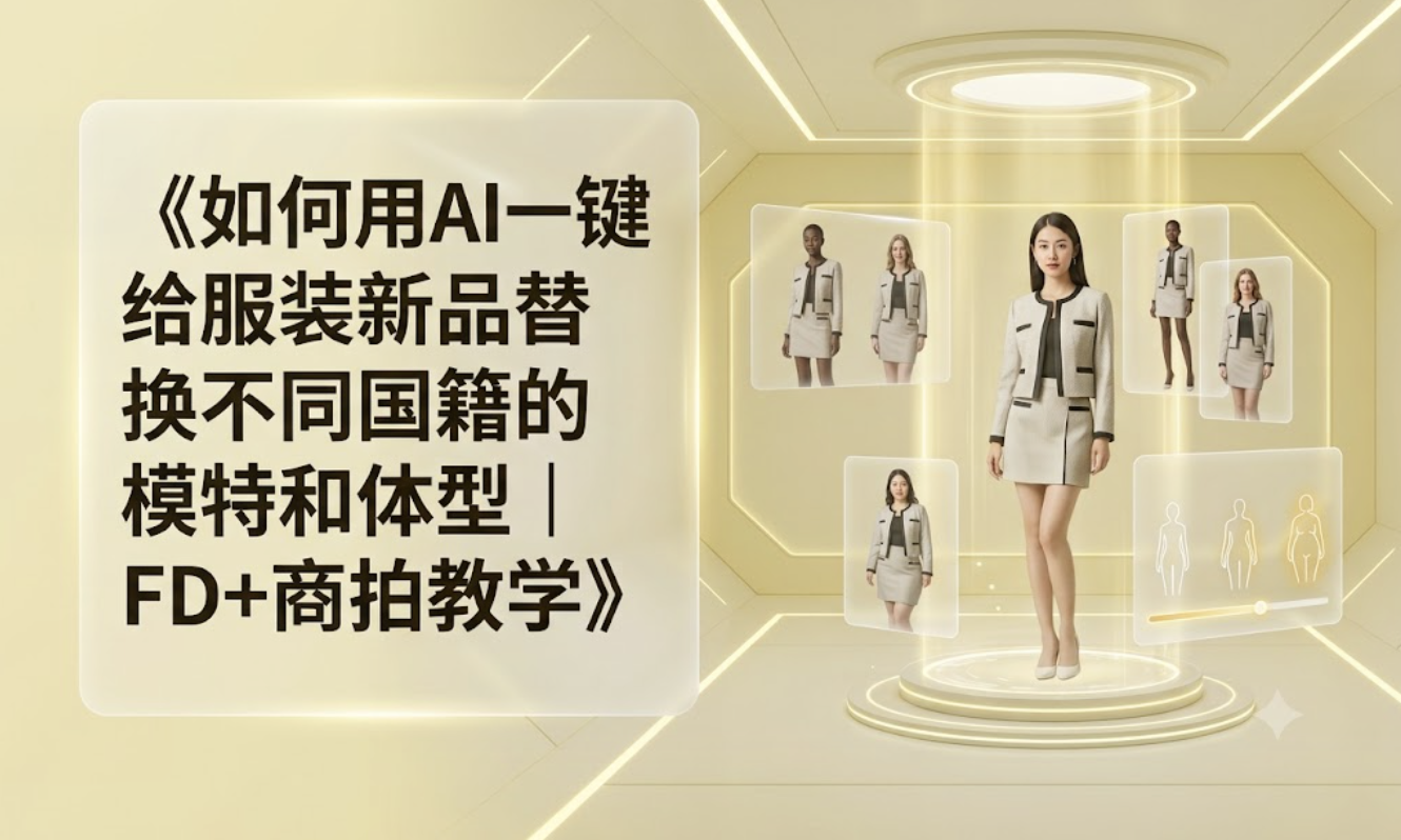 如何用AI一键给服装新品替换不同国籍的模特和体型｜FD+商拍教学