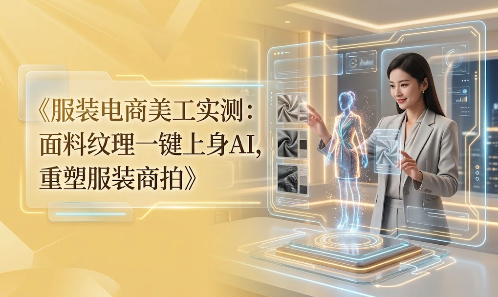 服装电商美工实测：FD+面料纹理一键上身AI，重塑面料商拍