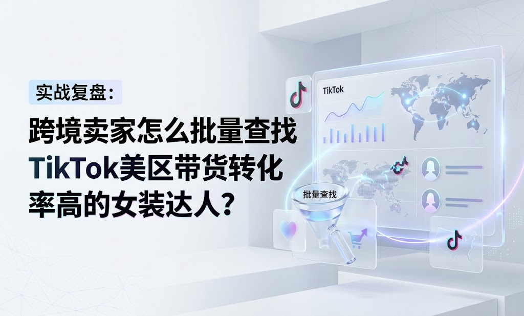 实战复盘：跨境卖家怎么批量查找TikTok美区带货转化率高的女装达人？